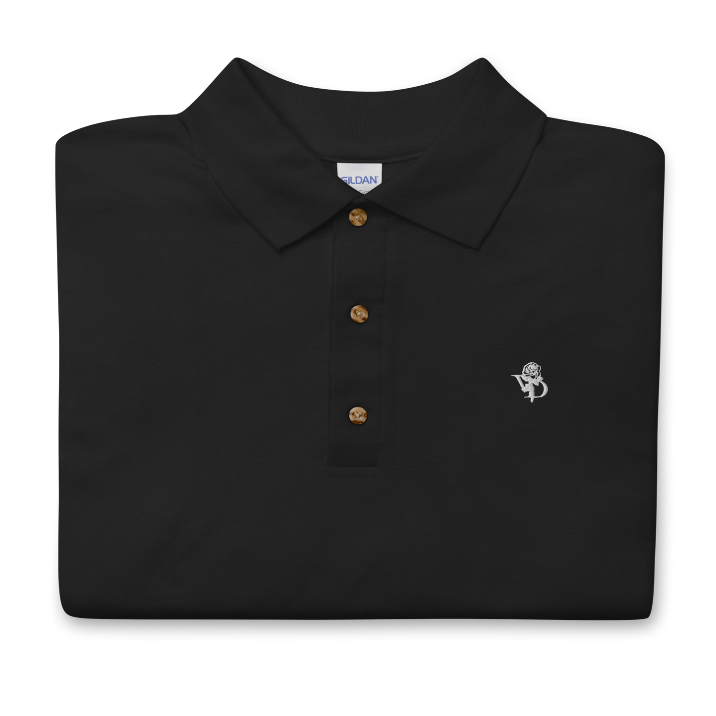 Embroidered Rose Logo Polo Shirt