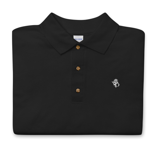 Embroidered Rose Logo Polo Shirt