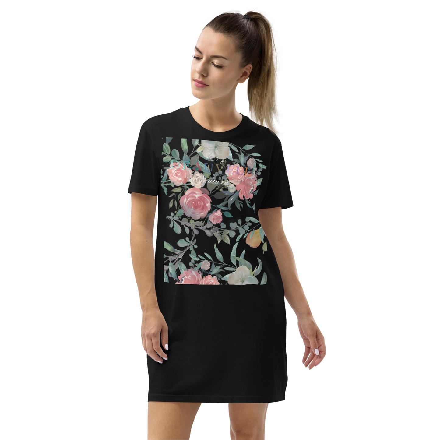 Deauvelli Floral Organic cotton T-shirt dress